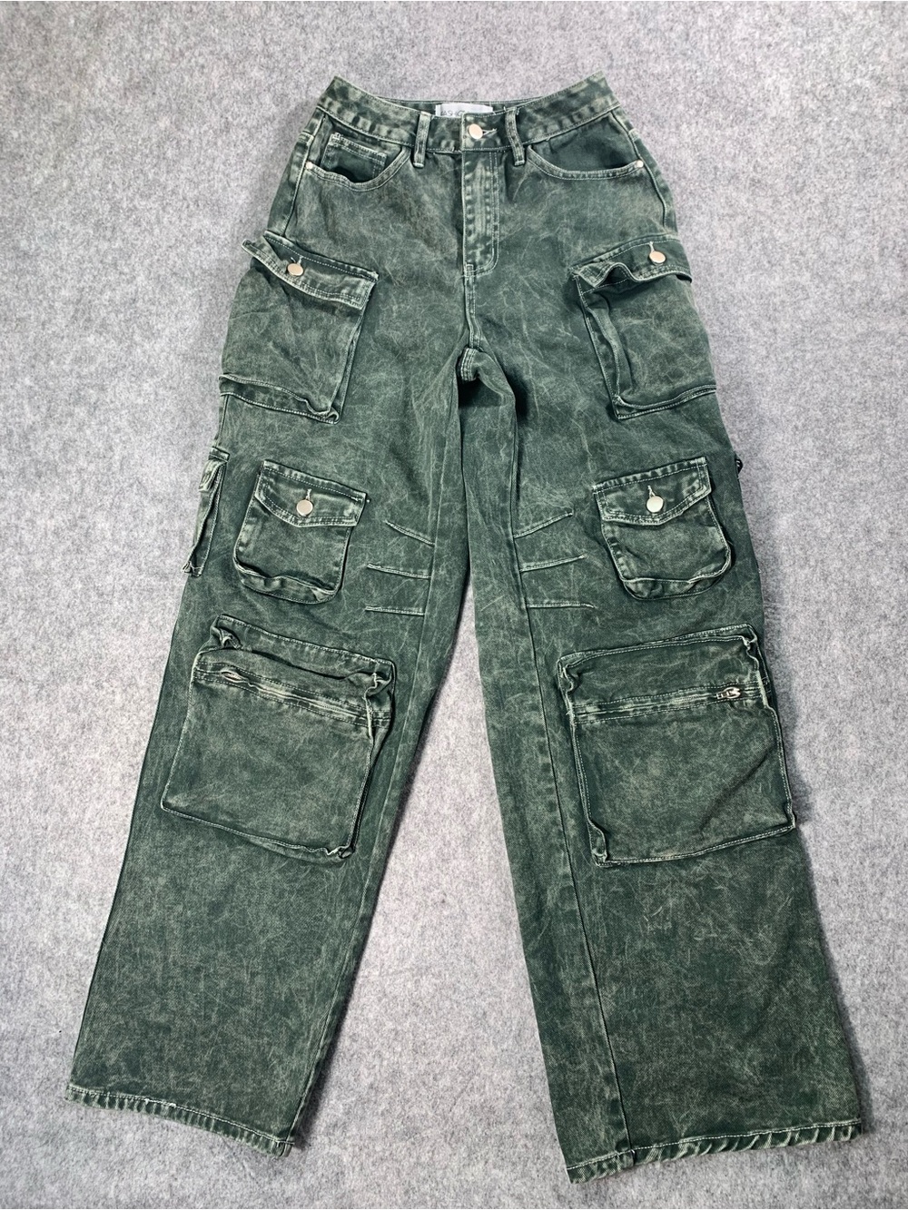 Fashion Nova Olive Green Wide-Leg Cargo Pants